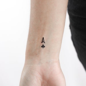 Tatuaje temporal del as de tréboles (juego de 3)