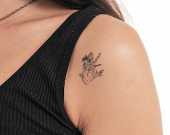 Fiore tatuaggio temporaneo (Set di 3)