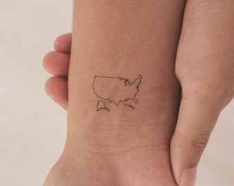 United States Map Temporary Tattoo (Set of 3)