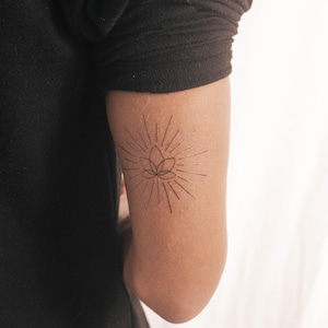 Shiny Lotus By Cagri Durmaz Temporary Tattoo (Set of 3)