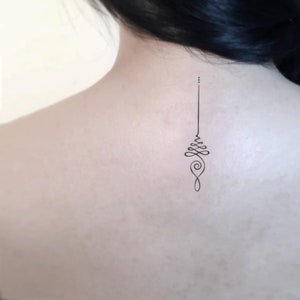 Tatuaggio temporaneo Unalome (Set di 3)