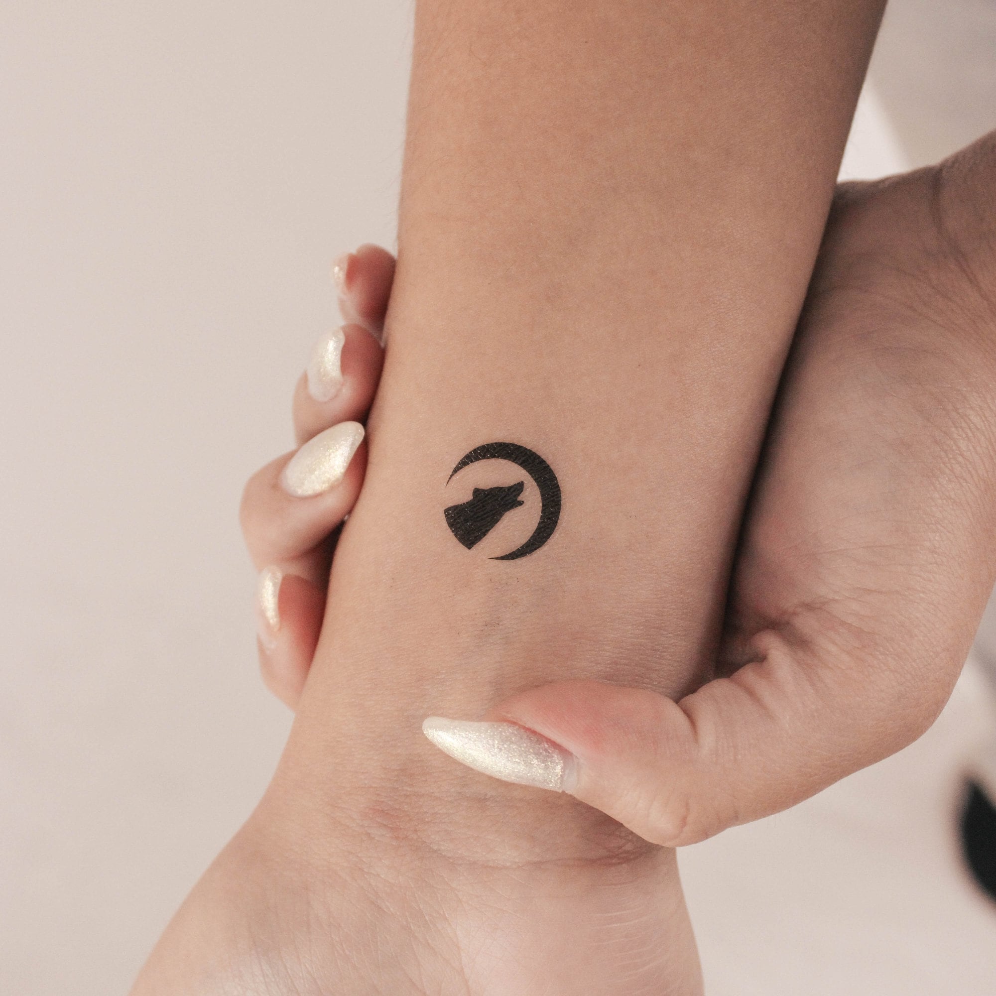 Mond Wolf temporäres Tattoo (3er Set) - Etsy Schweiz, image size:2000x2000