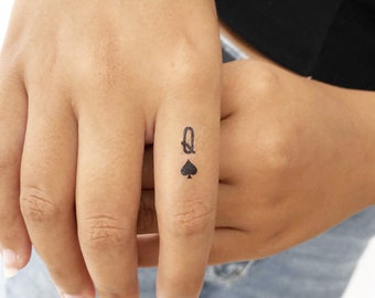 Queen Of Spades Temporary Tattoo (Set of 3)