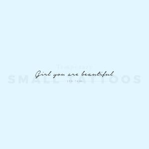 Tatouage temporaire Girl You Are Beautiful (Lot de 3)