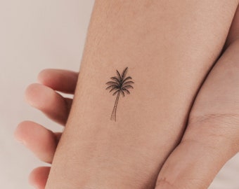 Tatuaje temporal de palmera pequeña (juego de 3)