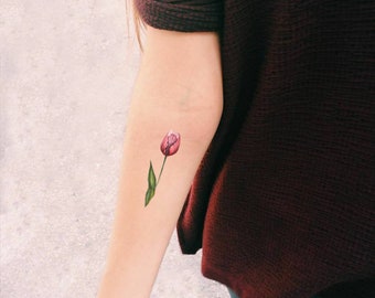 Tulip Temporary Tattoo By Lena Fedchenko (Set of 3)