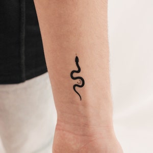 Black Snake Temporary Tattoo By Jakenowicz (Set of 3)