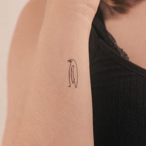 Single Line Penguin Temporary Tattoo (Set of 3)