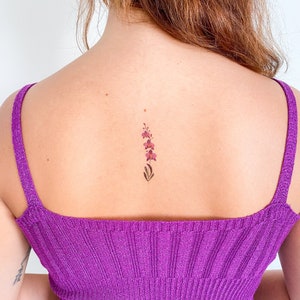 Purple Orchid Temporary Tattoo By Lena Fedchenko (Set of 3)