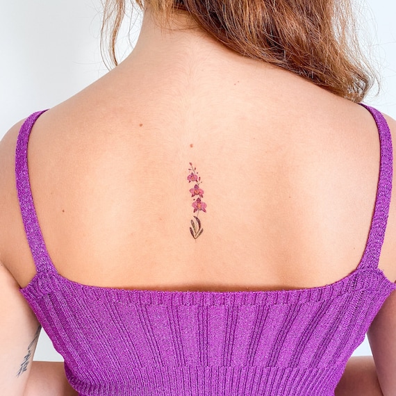 Purple Orchid Temporary Tattoo by Lena Fedchenko set of 3 - Etsy