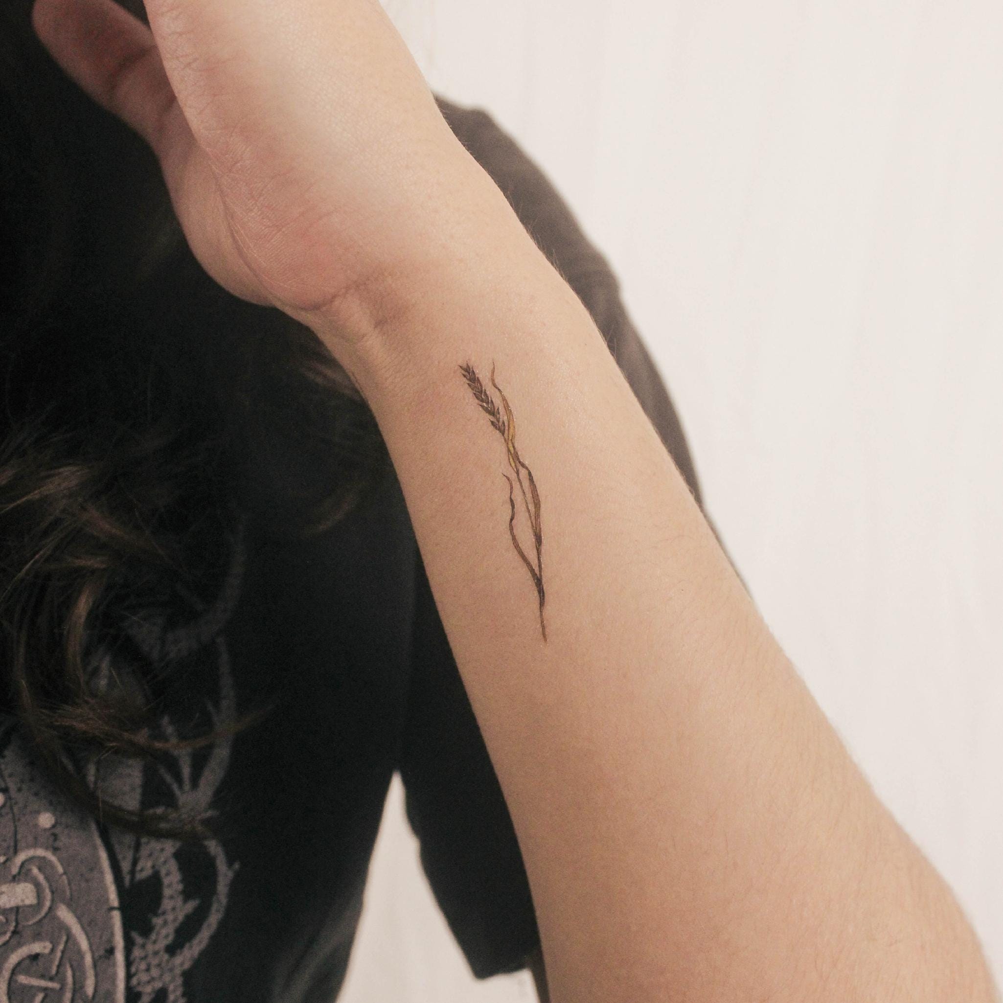 Small Wheat By Ann Lilya Temporary Tattoo (Set of 3)