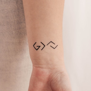 God Is Greater Than My Highs And Lows Temporary Tattoo (Set of 3)