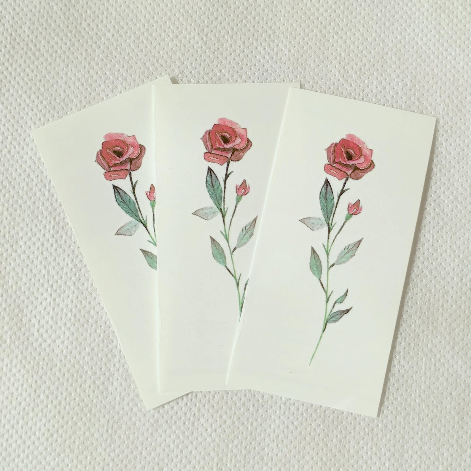 Red Rose Temporary Tattoo by Lena Fedchenko set of 3 | Etsy