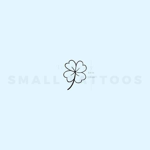 Fine Line Four Leaf Clover Temporary Tattoo set of 3 - Etsy