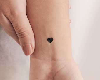 Little Black Heart Temporary Tattoo (Set of 3)
