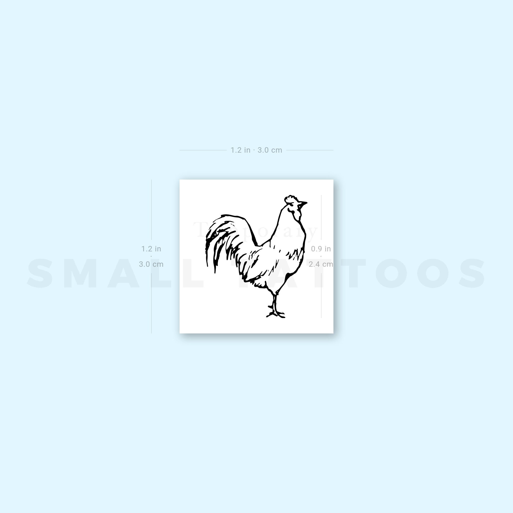 Rooster Temporary Tattoo (set of 3) - Etsy, image size:2000x2000