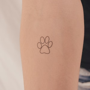 Paw Outline Temporary Tattoo (Set of 3)