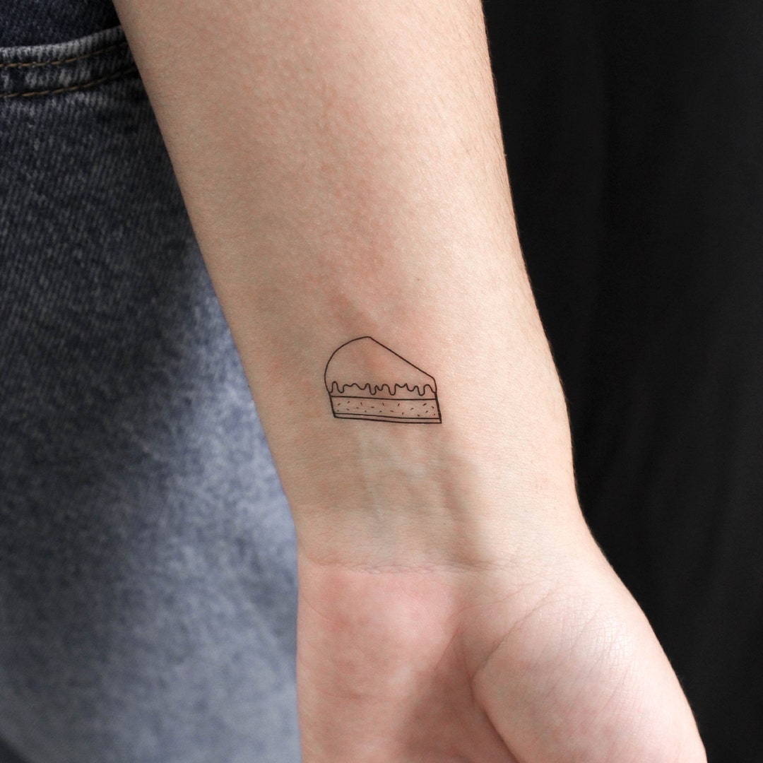 Cake Slice Temporary Tattoo (set of 3)