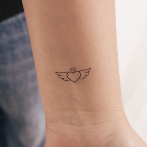 Tatouage temporaire coeur ailé (lot de 3)