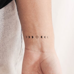 Mondphasen temporäres Tattoo (3er Set)