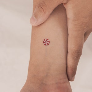 Swirly Lollipop Temporary Tattoo (Set of 3)