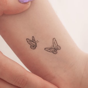 Delicate Butterfly Duo Temporary Tattoo (Set of 3)