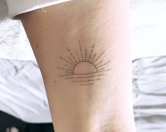 Sunset Temporary Tattoo By Jakenowicz (Set of 3)