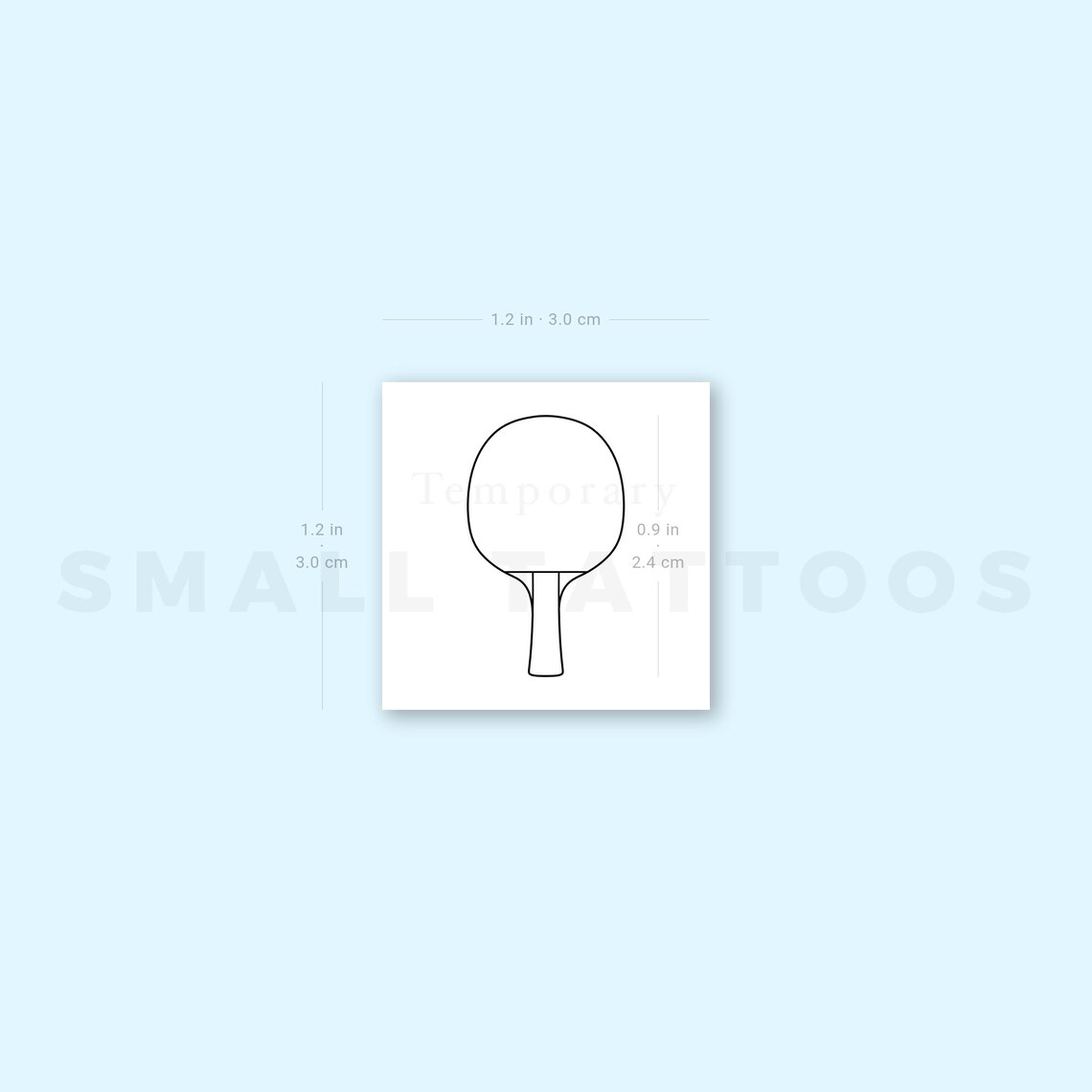 Ping Pong Paddle Temporary Tattoo set of 3 Etsy