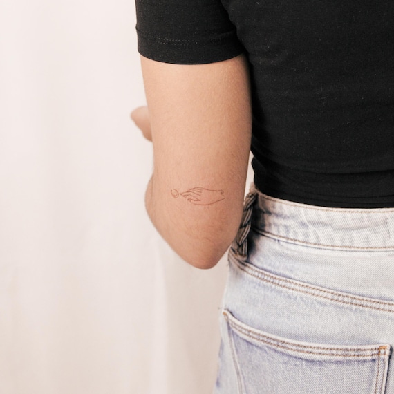 Luna Crescent and Hand Temporary Tattoo by Jakenowicz (set of 3