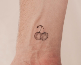 Tatuaje temporal de cerezas disco (juego de 3)