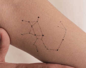Minimalistische tijdelijke tattoo sterrenbeeld Boogschutter (set van 3)