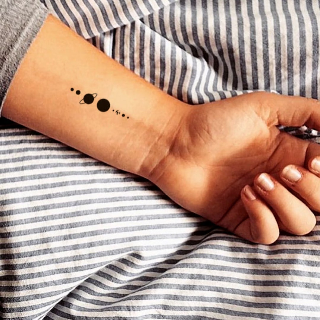 Minimalist Solar System Temporary Tattoo set of 3 - Etsy