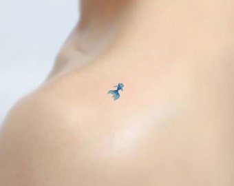 Small Blue Fish Temporary Tattoo by Zihee (Set of 3)