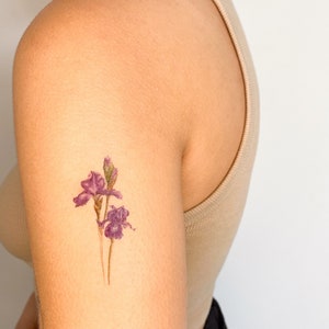 Iris Flower Temporary Tattoo by Mini Lau (Set of 3)