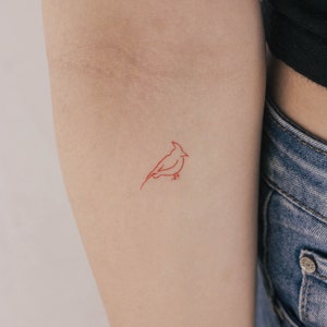 Red Cardinal Temporary Tattoo (Set of 3)