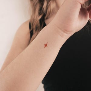 Yellow North Star Temporary Tattoo by Zihee (Set of 3)