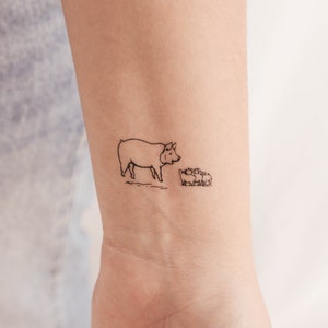 Pig Family Temporary Tattoo (Set of 3)
