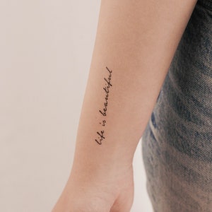 Das Leben ist schön temporäres Tattoo (3er Set)