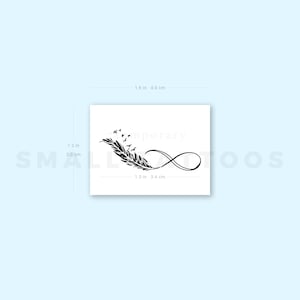 Feather Infinity Symbol Temporary Tattoo (set of 3) - Etsy