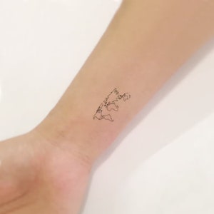 Petit tatouage temporaire de carte du monde (lot de 3)