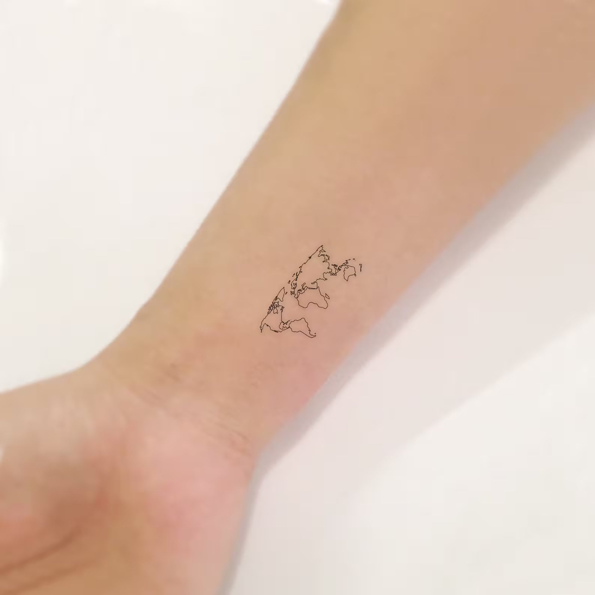 Small World Map Temporary Tattoo (Set of 3)