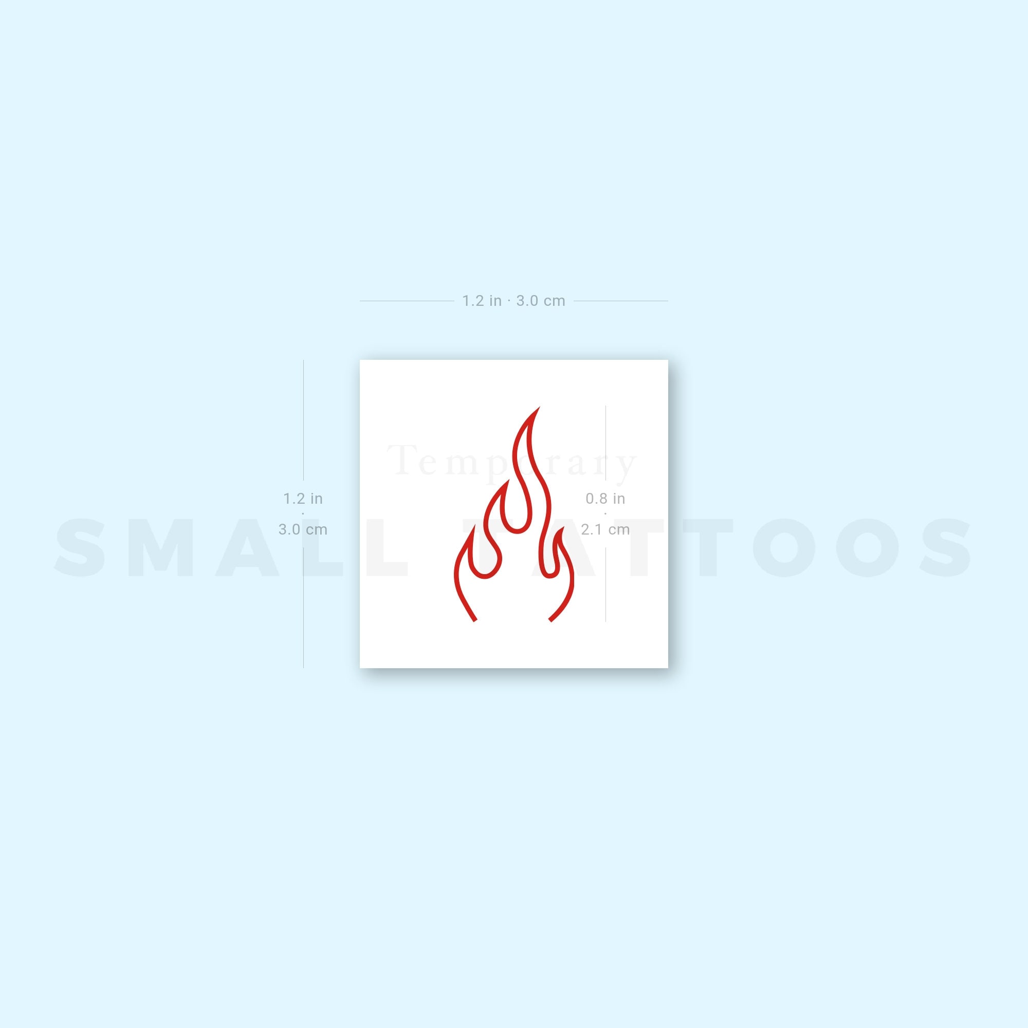 Red Fire Flame Temporary Tattoo (set of 3) - Etsy