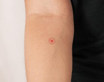 Tatuagem temporária de coração brilhante (conjunto de 3)