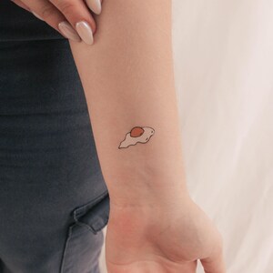 Color Fried Egg Temporary Tattoo (Set of 3)