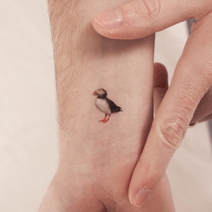 Tatuaggio temporaneo pulcinella di mare (set di 3)