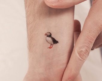 Papageitaucher temporäres Tattoo (3er Set)