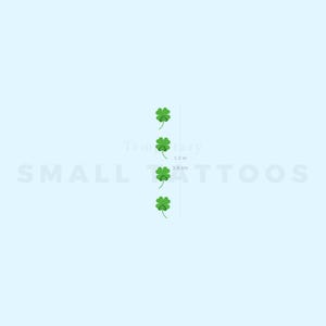 Four Tiny Four Leaf Clovers Temporary Tattoo (Set of 3)
