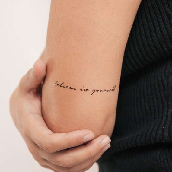 Little Tattoos — “Believe in yourself” temporary tattoo, get it