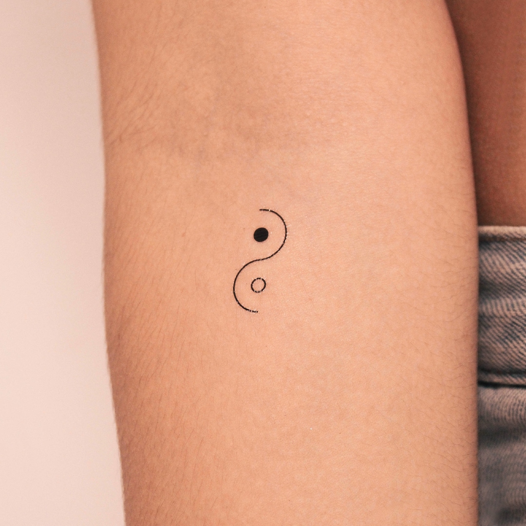 Minimalist Yin Yang Temporary Tattoo set of 3 - Etsy