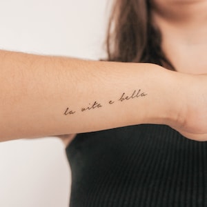 La Vita E Bella Temporary Tattoo (Set of 3)